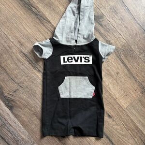 Levi's Black & Gray Hooded Short Sleeve Romper